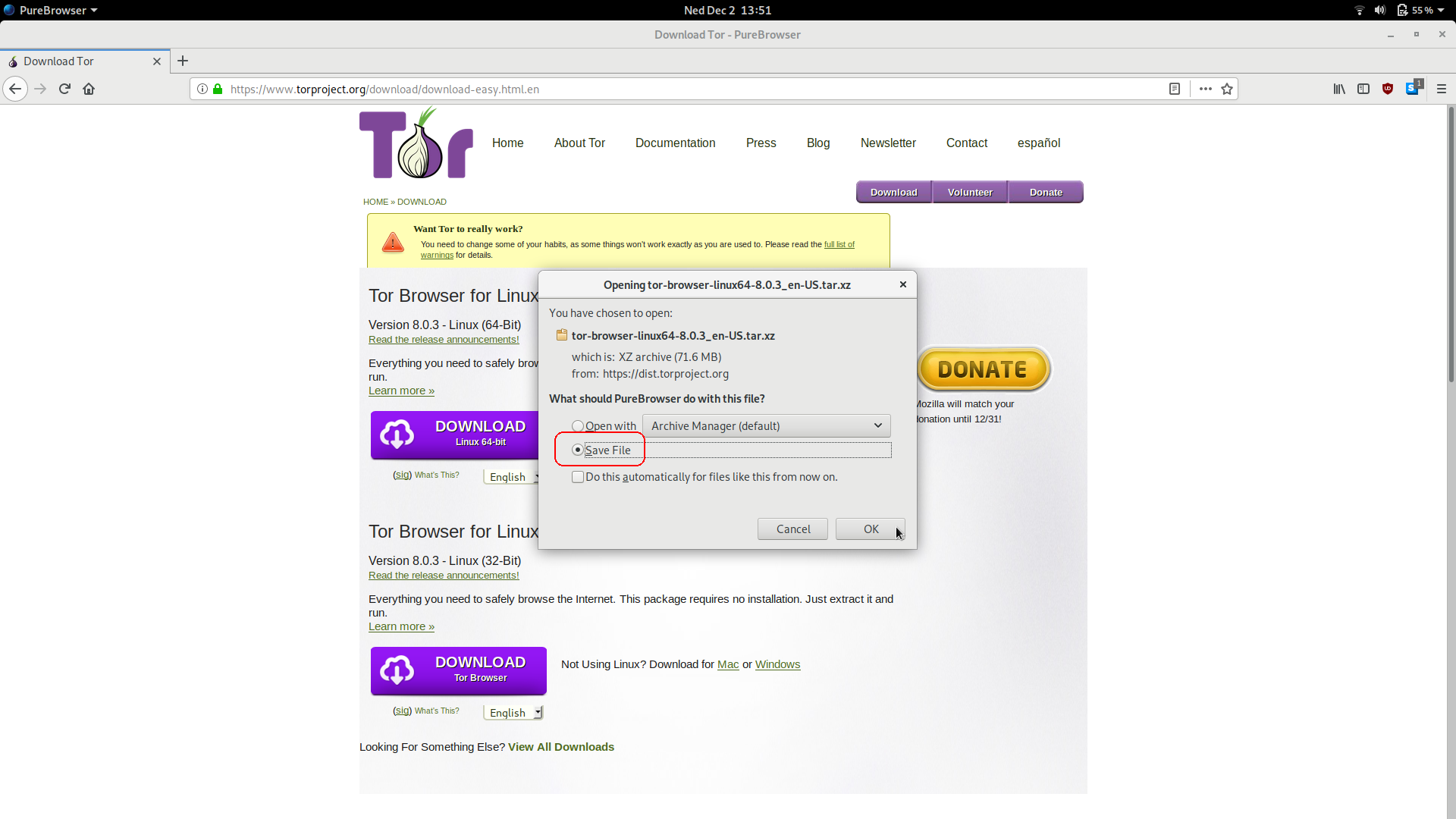 tor browser download folder